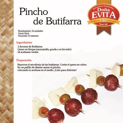Receta Pincho de Butifarra Doña Evita