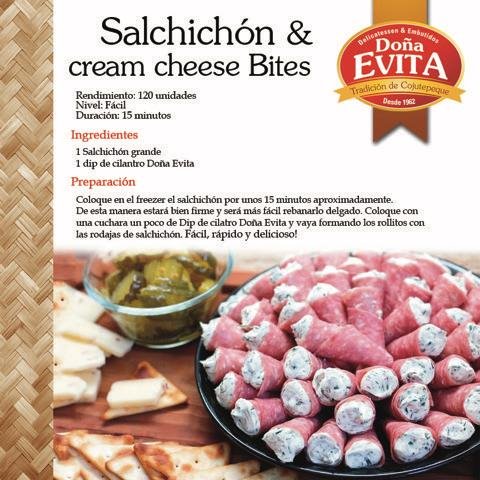 Receta Salchichón y Cream Cheese Bites Doña Evita