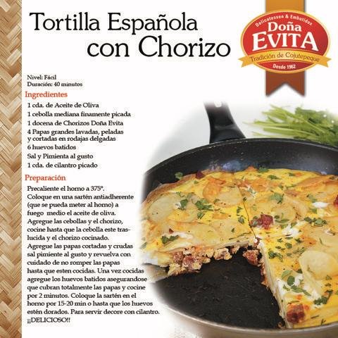 Receta Tortilla Española con Chorizo Doña Evita